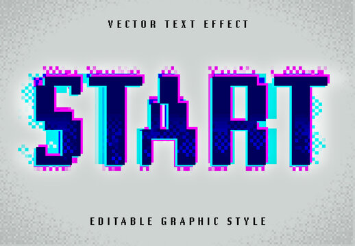 Blue and Gray Pixel Font Game 8 Bit Text Effect