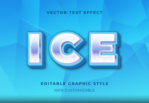 Blue and White Frozen Icy Typography Text Effect