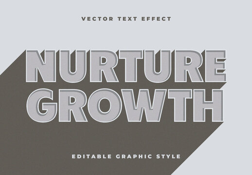 Gray Bold Projection Shadow Modern Typography Text Effect
