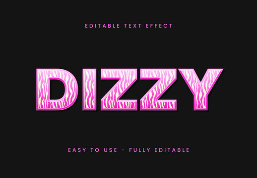 Pink and Beige Striped Decorative Modern 3D Text Effect
