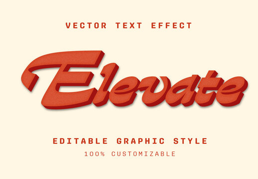 Orange Retro Bold 3D Vintage Typography Text Effect