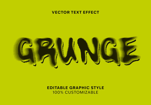 Green and Black Distressed Grunge Spray Paint Text Effect