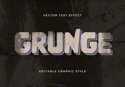 White Purple Distressed Grunge Typography Effect