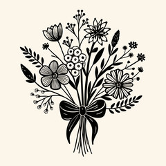 vector botanical plant and flower for logo and t-shirt