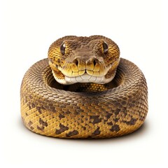 Obraz premium A striking dicut image of a snake, showcasing its sleek form and intricate scales against a crisp white backdrop.