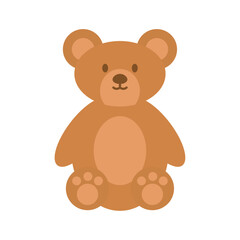 Vector Illustration of a Cute Brown Teddy Bear – Adorable Cartoon Stuffed Animal Design for Kids and Nursery Decorations
