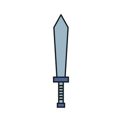Fototapeta premium Vector Illustration of a Cartoon Medieval Sword – Fantasy Weapon Design with Simple and Clean Lines