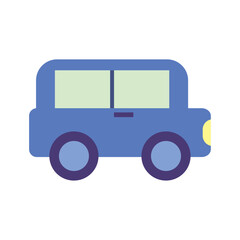 Vector Illustration of a Simple Blue Cartoon Toy Car for Children's Educational and Recreational Designs