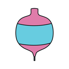 Colorful Vintage Pink and Blue Spinning Top Toy Vector Illustration for Children's Games and Retro Designs