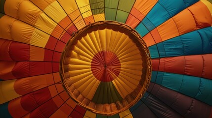 Vibrant Abstract View from Within a Hot Air Balloon Canopy Structure