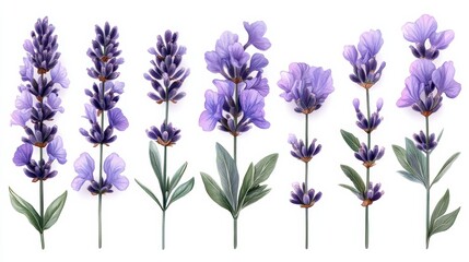 Fototapeta premium Lavender is shown in various forms, highlighting its multifunctional uses in home decor, cooking, and relaxation. These purple blossoms bring calm and sweet scent into everyday life