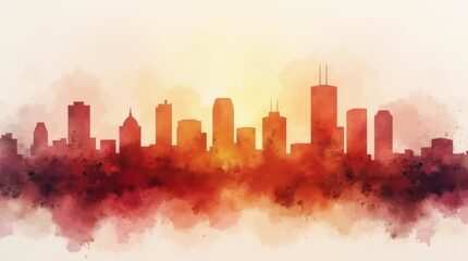 Fototapeta premium Dreamy Silhouette of Winnipeg Skyline