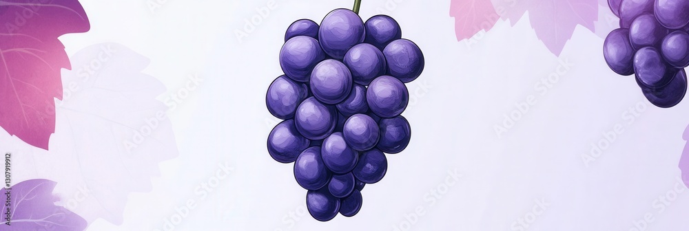 Poster Modern abstract grape bunch logo design featuring soft purple hues and artistic simplicity for creative branding Generative AI