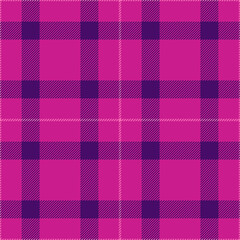 2024 seamless background check, window fabric pattern texture. Tradition plaid tartan textile vector in pink and violet colors.