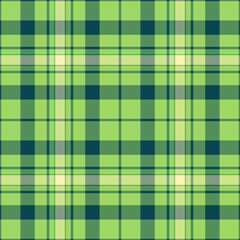 Fototapeta premium Editable pattern seamless fabric, glamour vector tartan texture. Fit textile check plaid background in green and cyan colors.