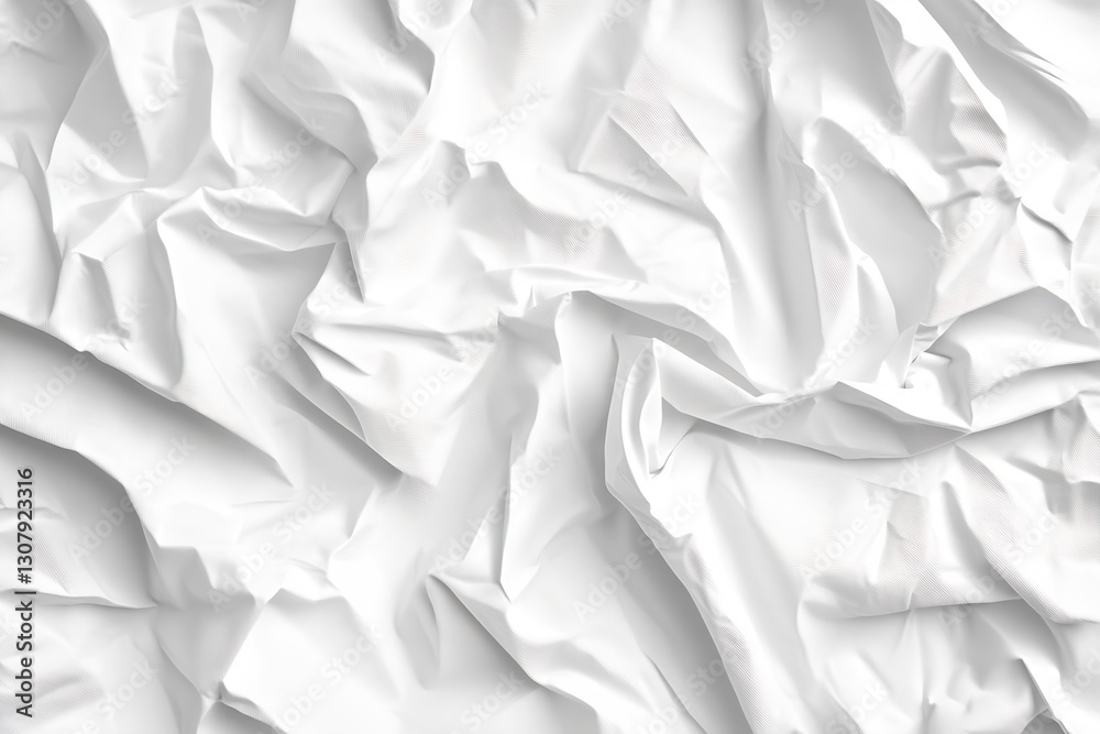 Aufkleber High Quality Crumpled White Paper Texture for Background or Design Use : Generative AI