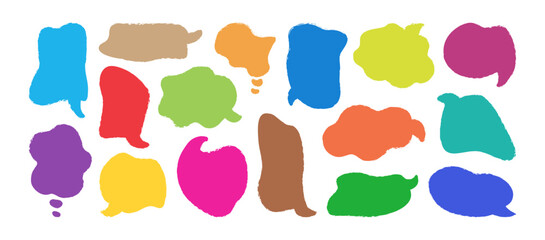 Crayon speech bubble, frame colorful chalk, talk balloon pastel, sketch doodle cloud, comic text box pencil texture, cute chat charcoal hand drawn isolated on background. Cartoon vector illustration