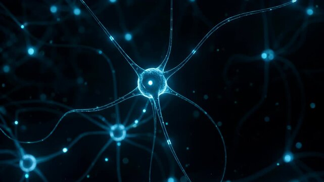 Futuristic Neural Network Visualization with Glowing Synapses