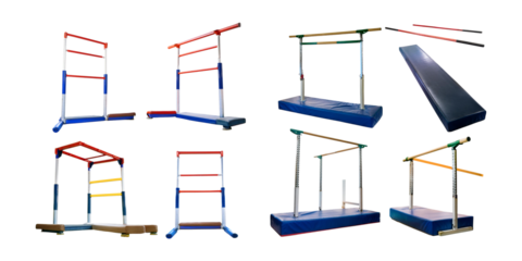 Colorful Gymnastics Equipment for Training and Practice Sessions, isolated on transparent background