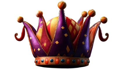 Jester hat, isolated on a transparent background.