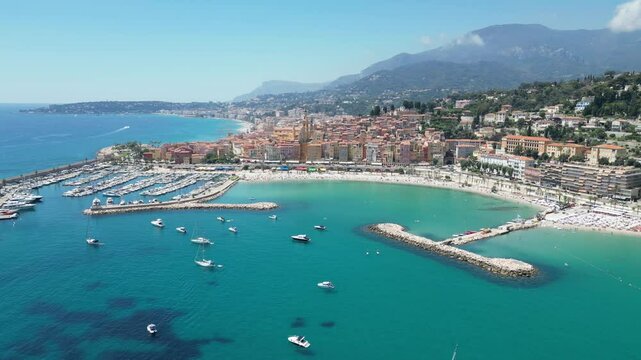 View of the sea of Menton, France