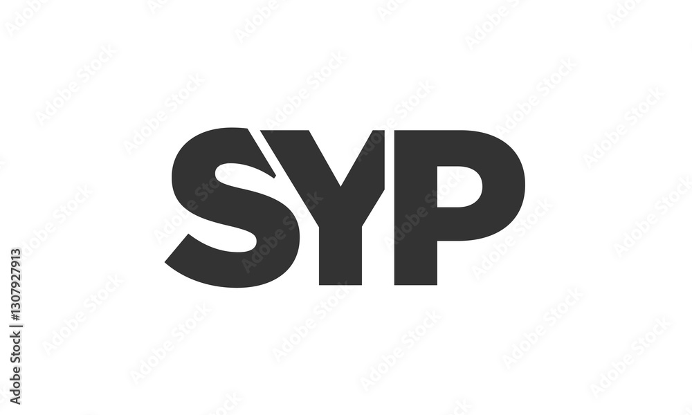 Poster syp logo design template with strong and modern bold text. initial based vector logotype featuring s