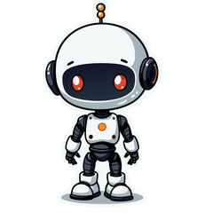 AI robot on white background