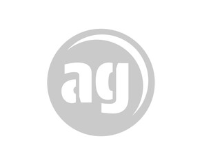AG sport emblem or team logotype. Ball logo with a combination of Initial letter A and G for balls shop, sports company, training, club badge.