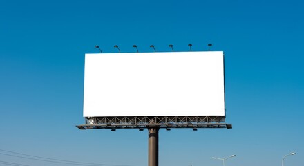 Fototapeta premium Blank Billboard for Advertising in Bright Daylight – Outdoor Marketing Space