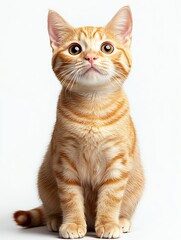 Adorable orange tabby kitten sitting gracefully showcasing its charming features : Generative AI