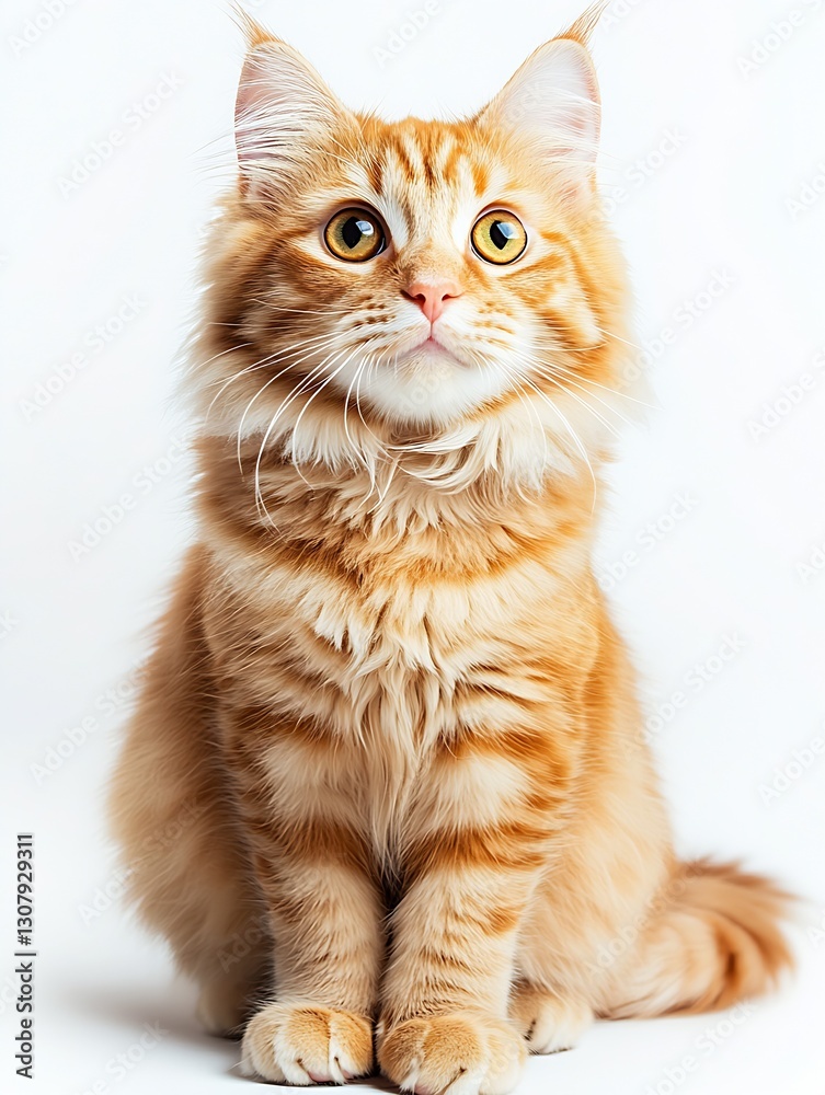 Poster charming close-up portrait of an orange cat showing off its delightful personality and captivating g