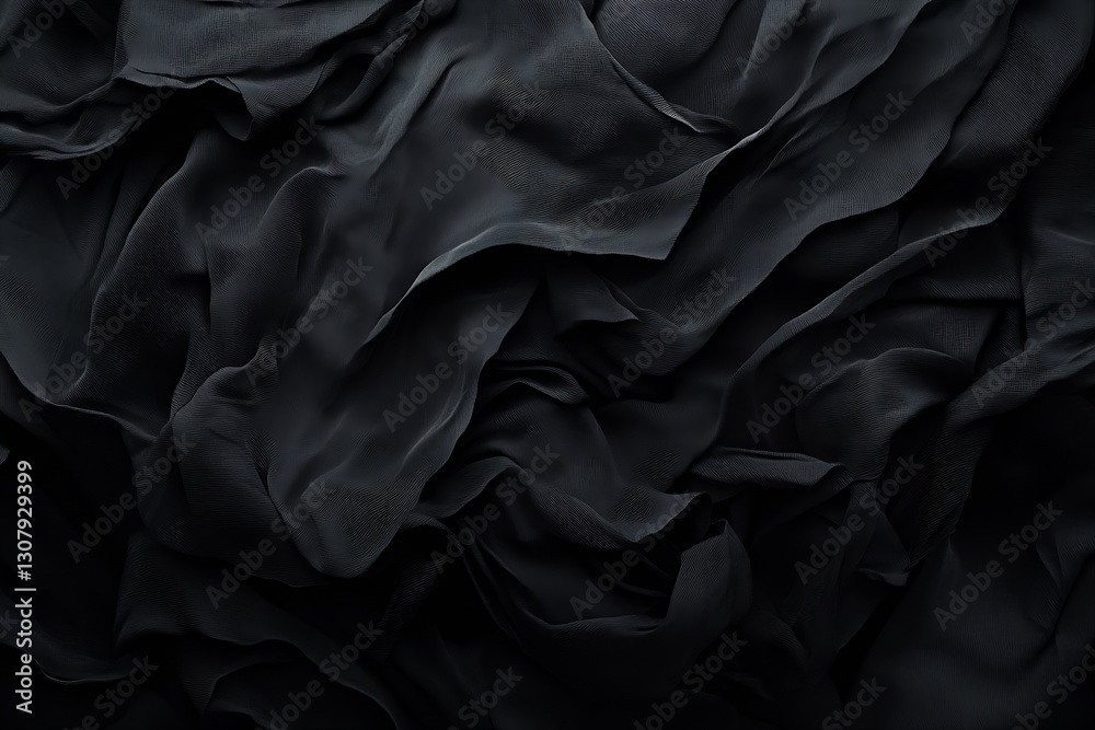 Poster dramatic layers of black fabric draped artistically to create a captivating and luxurious appearance