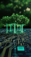 Drzewa wyrastające z obwodów elektronicznych w naturze