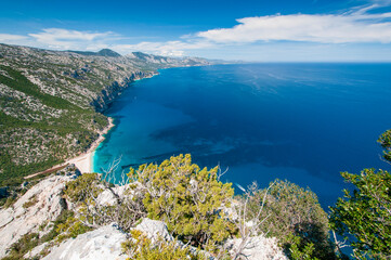 Obraz premium trekking in Coast of Baunei, Ogliastra, Sardinia, Sardegna