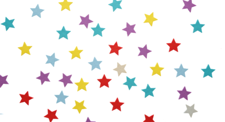 Vector seamless pattern with colorful stars, color stars confetti celebration, starry pattern.PNG 