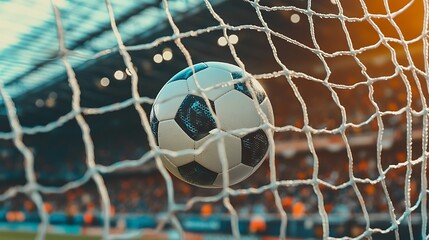 Soccer Goal, Ball, Stadium, Crowd