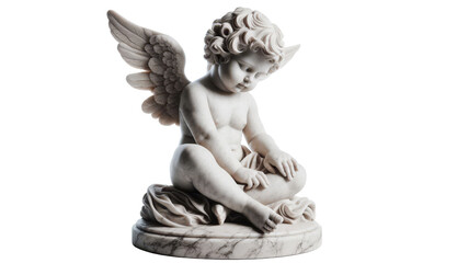 Obraz premium Cherub, cherubs, png file, marble stone statue, sculpture isolated on transparent background - Fictional Person. Graphic resource angel, catholic, good health, religion, faith, power