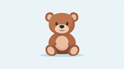 Fototapeta premium This charming teddy bear icon showcases a fun, colorful D cartoon with a modern minimalistic twist.