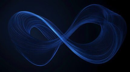 Indigo infinity: an infinite loop of indigo lines stretching out against a dark background, conveying a sense of depth and sophistication. Infinite - Universe. Illustration