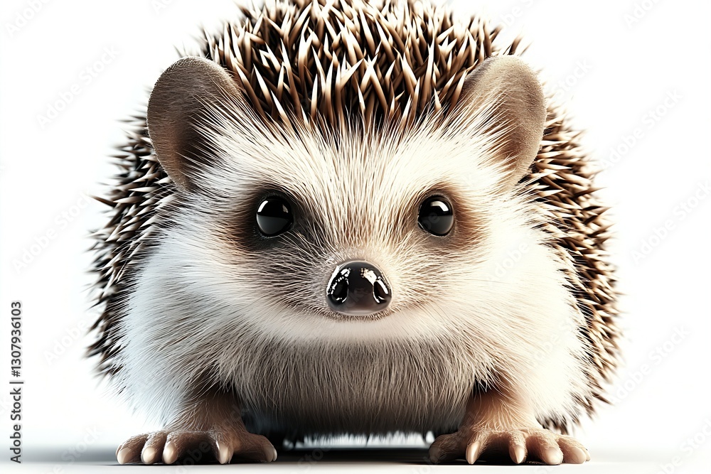 Poster Endearing image of a stylized hedgehog with an expressive face and gentle demeanor making for a charming pet : Generative AI