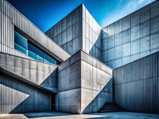 Fototapeta premium Abstract Gray Architectural Backgrounds: Modern Concrete Textures & Geometric Shapes