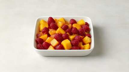 Delicious Peach and Raspberry Salad Photo - A Vibrant Summer Treat