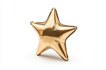 Gold star is sitting on a white background