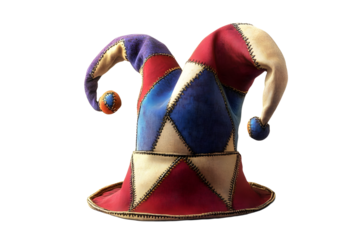 Jester's hat , april fool's hat isolated in transparent background