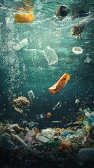 Fototapeta premium Śmieci w wodzie