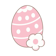 Cute Pink Easter Egg Illustration