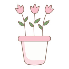 Illustration of Flowers in a Pot