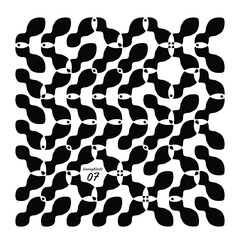 Creative Vector Art - Gazing Blocks Series - Item 07. A unique, original, completely random and unparalleled pattern design.