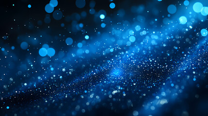 Fototapeta premium Captivating abstract blue sparkling particle background for creative design. Shimmering - Waterfall. Illustration