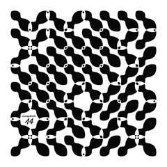 Creative Vector Art - Gazing Blocks Series - Item 14. A unique, original, completely random and unparalleled pattern design.
